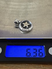VTG Handmade 999 Sterling Silver Wax Seal Star Pendant With 925 Chain 10g
