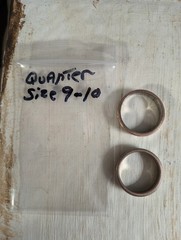 Genuine Handcrafted United States Quarter Coin Rings Sizes 9 & 10 .