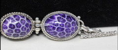 Sarda Bali Purple Coral 925 Sterling Toggle Bracelet 6.5- 8 Rare Unique Handmade