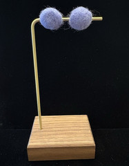 Handmade Purple Wool Needle Felted Ball Stud Earrings Gold Tone