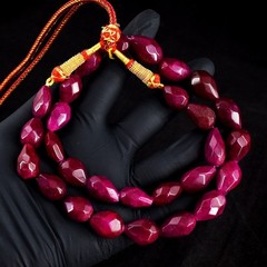 Very Attractive Ruby Amazing Cut 522.00 Cts Beaded Necklace Jewelery RK 06 E730