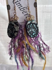Handmade Kimberly Boho Artisan Statement Earrings fringe Dangle 3” Plus UNIQUE
