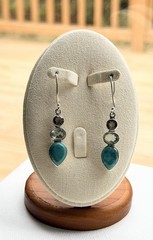 Arya Designer 925 S Silver Smoky Quartz, Prasiolite And Turquoise Drop Earrings