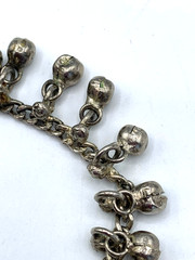 Vintage Metal Belly Dancer Bell Anklet Silver Tone Tribal Jewelry