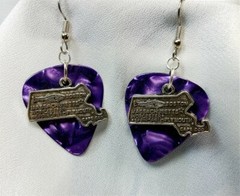 State of Massachusetts Charm Guitar Pick Earrings – Pick Your Color