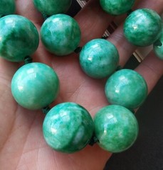 Large 16mm/18mm/20mm green jade stone Beads Necklace,bracelet,man woman jewelry