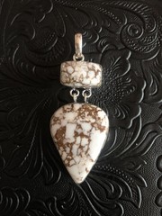 Wild Horse Turquoise Dangle Totem 2.5” Pendant Artisan Handmade