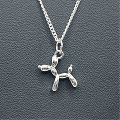 925 Silver Necklace w/ Balloon Animal Dog Pendant Anniversary Birthday Gift NEW