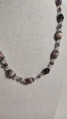 20″ Handcrafted White And Purple Beaded Necklace