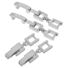 4Pcs Silver Jewelry Extender Clasp Set for Necklaces Bracelets Fold Over Design