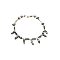 Authentic Gold Filled 1-20 14K Unique Hematite Crafted Anklet Brac 10″ adjust 9