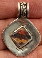 SOUTHWESTERN Design Weaved Material 950 Fine Silver Handmade Pendant Joyas VIVAC