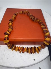 Natural Baltic Amber Honey, Butterscotch & Deep Cognac Necklace 20″ -66.3g