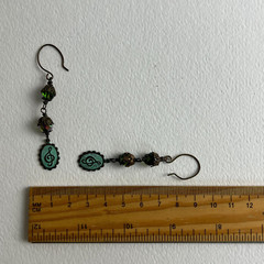 Artisan Czech Glass Treble Clef Earrings Music Love Gift Handmade Studio OOAK