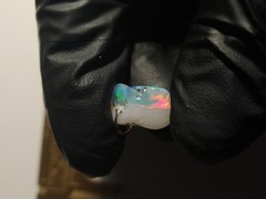 Natural Opal Tumble Pendant (Half White Half Crystal)