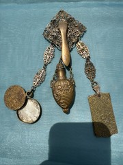 Antique VICTORIAN CHATELAINE WITH 3 ACCESSORIES
