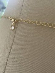 Teddy Bear Necklace CZ Bear on 14 K Plated Link Chain 18 in NWT in Box