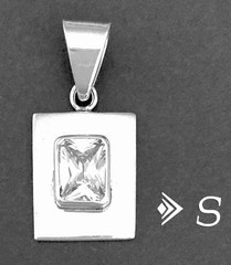SILPADA Sterling Silver RADIANT CUT CUBIC ZIRCONIA Pendant~#S0296~RETIRED!