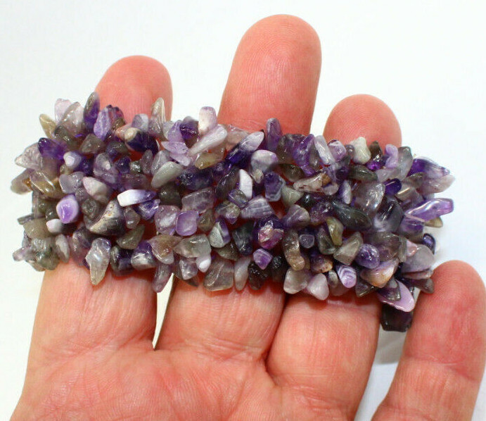 Natural Amethyst Gemstone Bead Fashion Bracelet Purple Reiki Heal Stone Jewelry