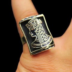 Cute Handmade Golden Brass Adjustable Ring Band Ancient Egyptian Queen Cleopatra