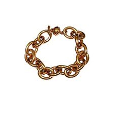 Bronze Milor Italy Chunky Chain Bracelet Rose Gold Unisex Jewelry Statement