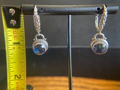 Sarda,Bali Made,”Odyssey Universe”Mystic Quartz & Sterling Earrings
