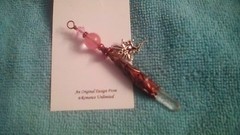 FAIRY Fairies Glass CHERRY QUARTZ Genuine Lemurian Crystal Point PENDANT Wand P