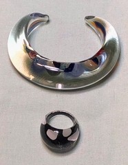 Strong Crystal Glass Ring size 8 with 155mm Bracelet Hand Jewelry Custom Jewels