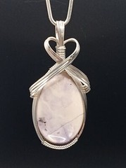 Tiffany Stone Pendant – Handcrafted Argentium Sterling Silver Wire Wrap