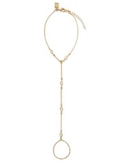 Crystal Hand Chain, 18k gold plated chain with cubic zirconia crystals