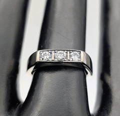 Solitair Brilliant 0,24 ct Ladies Ring 18K White Gold 7,80 g (Size 54) #2076
