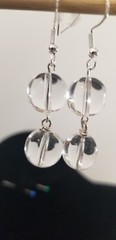 Vintage Elements Earrings made with 12mm Clear Rock Quartz dangle gem drops
