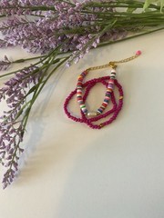 Handmade Stackable Bracelet(3)-Clay Bead Bracelet-(Pearl Bracelet Adjustable)