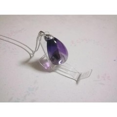Silver Amethyst Teardrop Pendant Japan 3.7cm (1.5in)