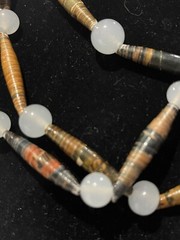 VTG Upcycled Handmade Beads For Life Rolled Paper Bead Glass Necklace Boho 72”