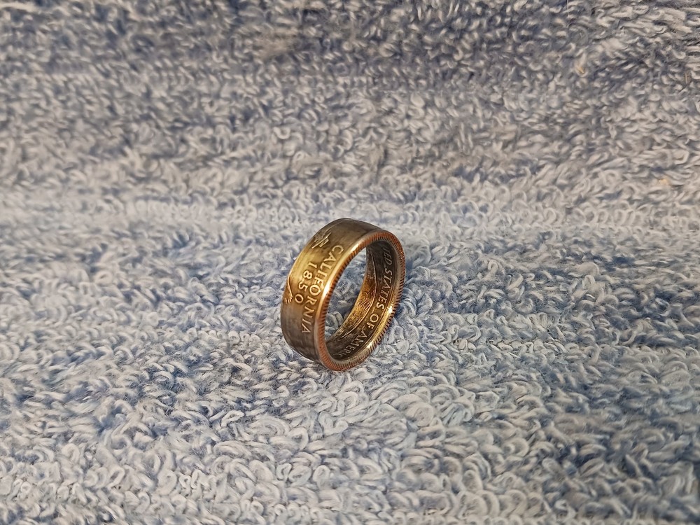 California Handcrafted Washington Quarters coin ring, size 7 -1/2 2005