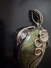 Pink And Green Unakite Gemstone Pendant