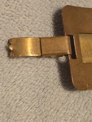 Renoir ? Clasp Bracelet 3- Copper Rectangles w/ Mesh Brass Hand Crafted 7″x 1¼»