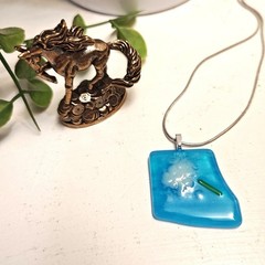 Festival dandelion flower pendant necklace Statement handcrafted jewelry