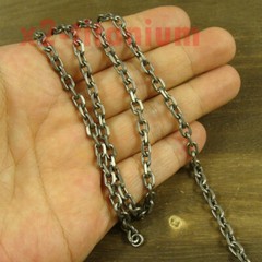 Pure Titanium 30 inch Anchor chain 5mm width necklace anti-allergy XH399