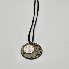 Steampunk Vintage Handmade Metal Necklace Pendant With Leather Strap
