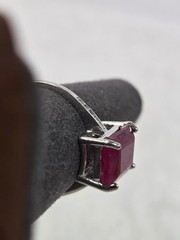 Sterling Silver 925 Ruby Red Ring Size 7.5 Jewelery