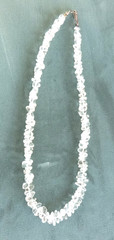 VTG Artisan White Quartz or Rock Crystal Necklace 20″ Strand Silver Hook Clasp