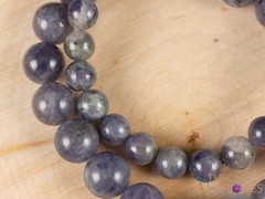 IOLITE Crystal Bracelet – Round Beads – Beaded Handmade Healing Jewelry, E1621
