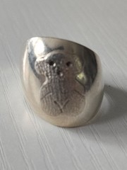 .925 Solid Silver Size 6 Bear Ring New