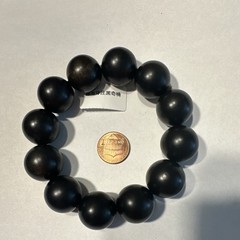 Handcrafted Wooden Beaded Bracelet, Black, Round Shape, Unisex Adults