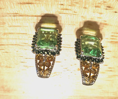 REDUCED: Chartreuse Quartz Triplet necklace w/ topaz & zircon