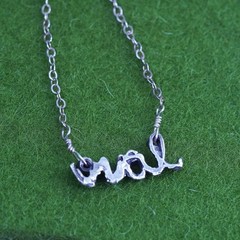 16+2″, sterling 925 silver necklace, circle chain with “love” pendant necklace
