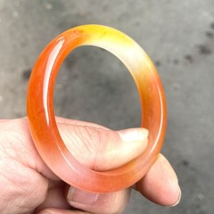 56-64mm Natural orange jade Jadeite Jade Bangle Bracelet Jewelry Healing