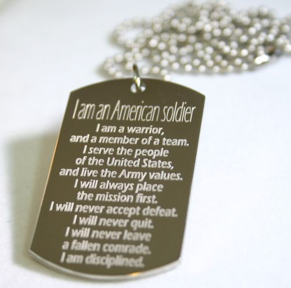 I AM ARMY STRONG HONOR DOG TAG NECKLACE STAINLESS STEEL